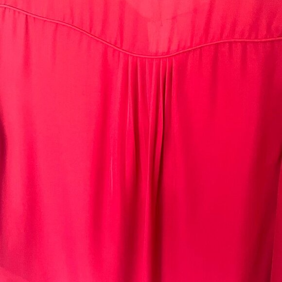 Joie Odelette Silk Top Womens Medium Red V Neck Tassel Ties Long Sleeve Blouse - Picture 7 of 10